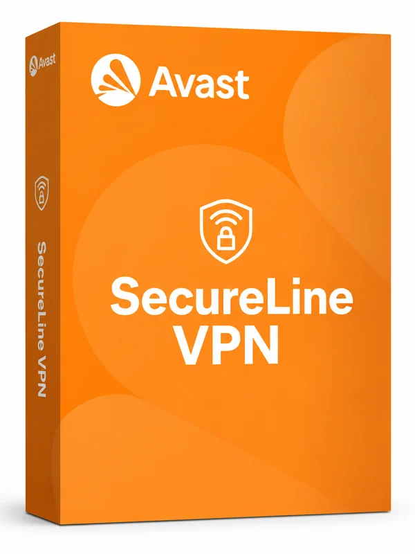 Illustrative orange Avast SecureLine VPN software box